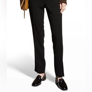 Lafayette 148 New York Bleecker Fitted Slim Leg Woven Versatile Sleek Black Pant